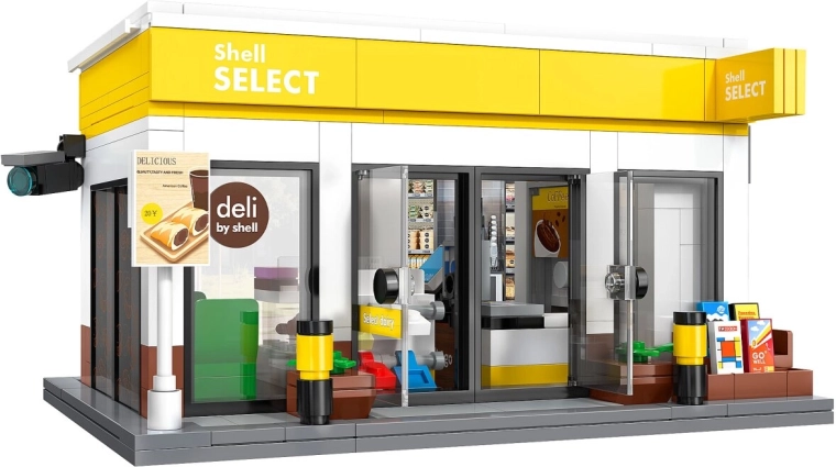 CaDA Shell Select benzinkút építőkészlet 1:30 méretarányban