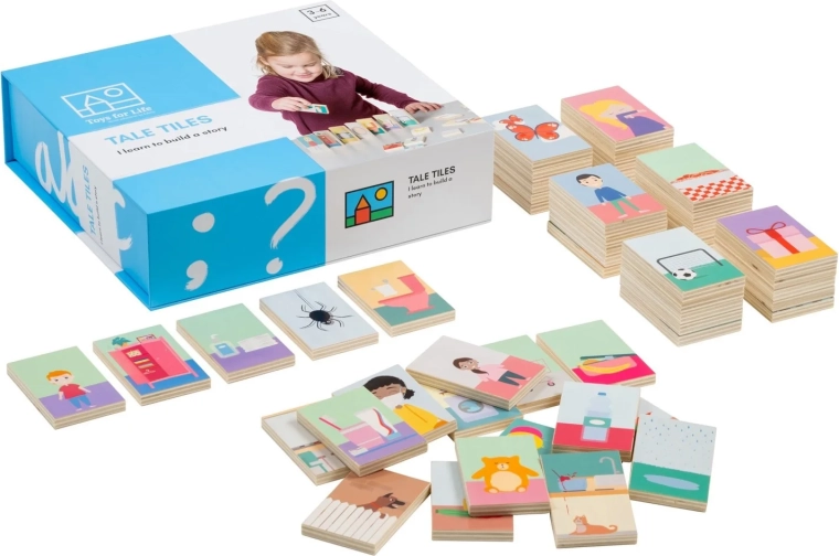 Toys for Life összerakható történet fából készült kockákból