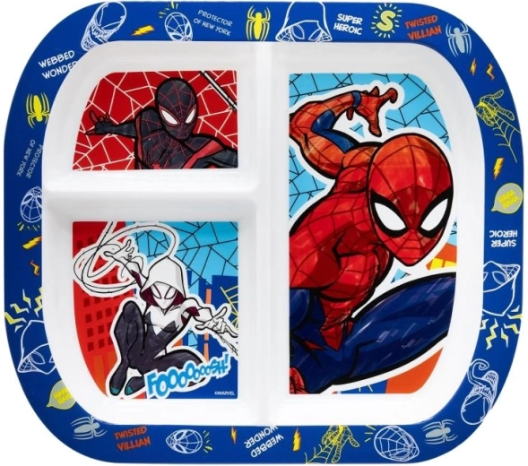 Spiderman osztott műanyag tányér