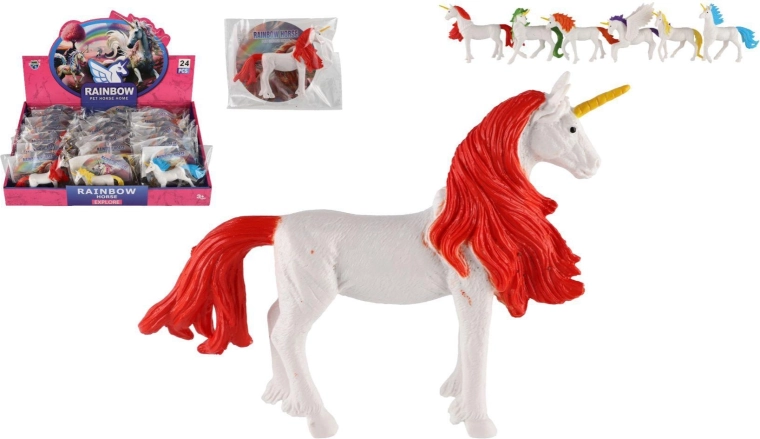 Egyszarvú figura 13 cm – 6 színű mix (zacskóban, 24 db/doboz)