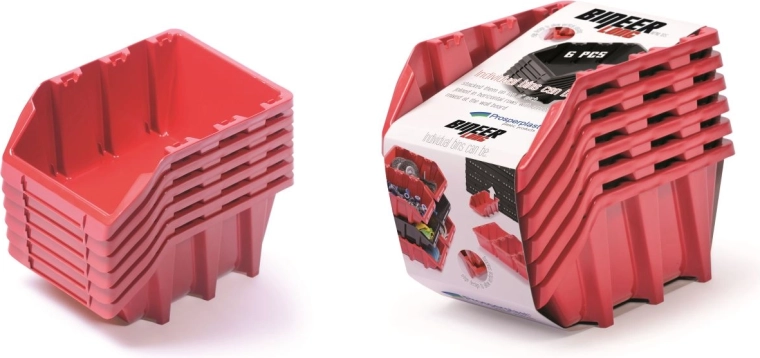 Bineer Long tárolódoboz-készlet, 6 db, piros