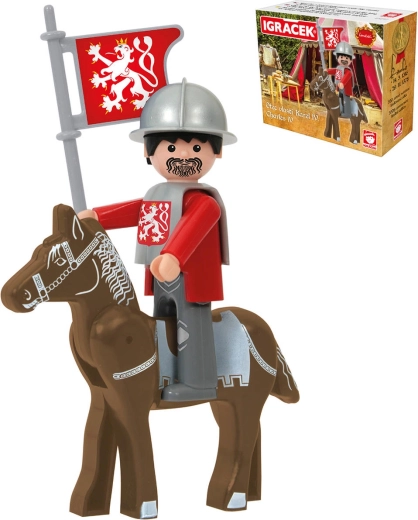 Efko Igráček Károly IV. Loučeň játékszett páncéllal és lóval