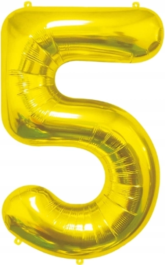 Arany fólia lufi 5-ös szám 85 cm