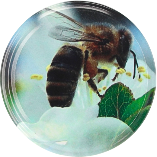 82 mm-es fém tetők méhecske virágon mintával, 10 db