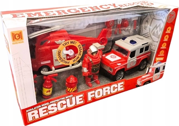 Rescue Force gyermek mentőszett helikopterrel, SUV-val és figurával