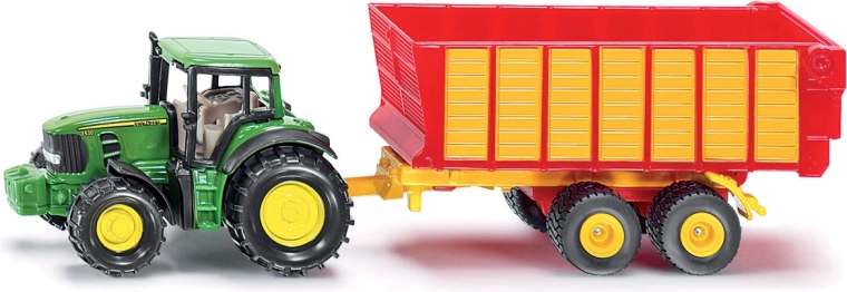 John Deere traktor silós pótkocsival
