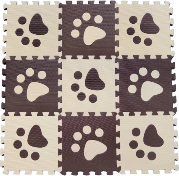 Hab gyermek padló puzzle – barna mancsok 29,5 × 29,5 cm