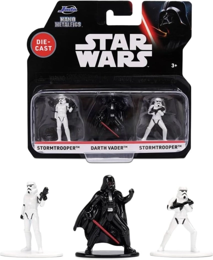 3 darabos STAR WARS figura szett: Darth Vader és 2× Rohamosztagos – Jada Toys Nano Metalfigs