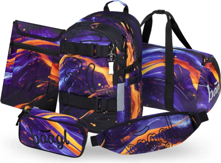 Baagl iskolai szett Skate Vibe – hátizsák, tolltartó, sporttáska, övtáska és laptop tok (GRS)