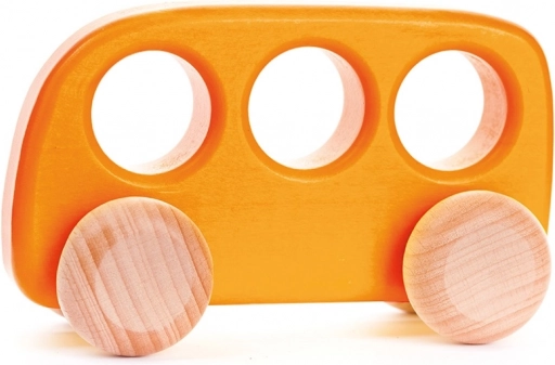 Narancssárga fából készült busz