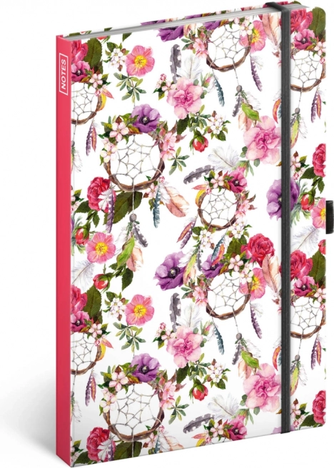 Notesz Rózsaszín Álomfogó, vonalas, 13 × 21 cm