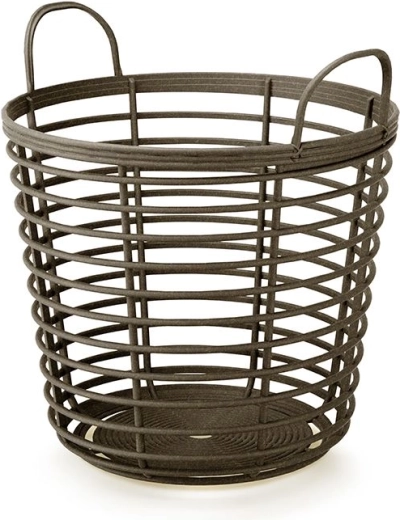 Zanzi Basket Eco Wood fogantyús tárolókosár 37,4 cm – kávé