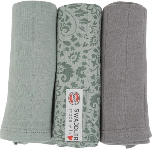 Lodger swaddler flower tribe 70 × 70 cm silt green (3 db-os szett)