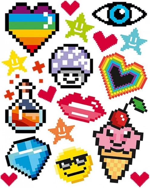 Vasalható képek pixeles motívumokkal – 2 nagy ív