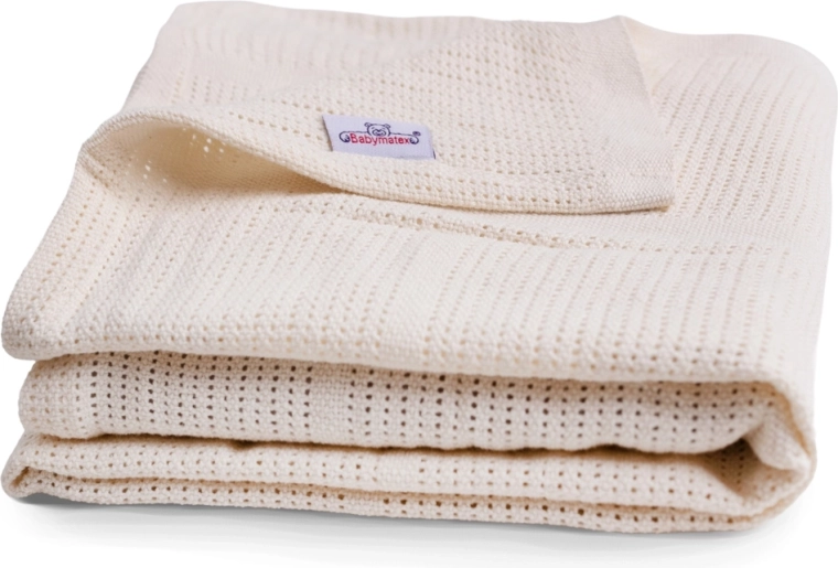 BabyMatex Sisi pamut kötött takaró 75 × 100 cm ecru (elefántcsont)