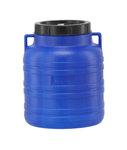 10 l-es műanyag erjesztőedény széles nyakkal és csavaros fedéllel