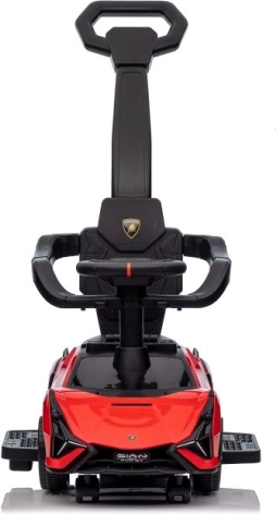 Lamborghini QLS-996T ride-on tolókarral, piros