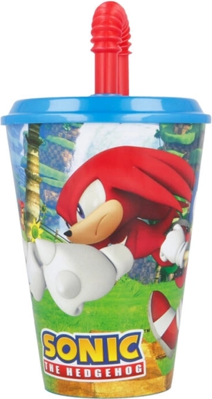 Gyermek pohár szívószállal Sonic the Hedgehog 430 ml