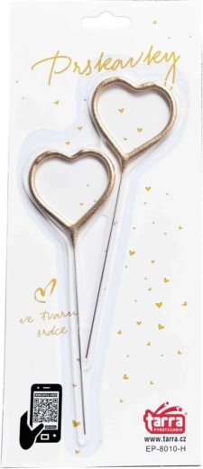 Arany szív alakú csillagszórók 16,5 cm