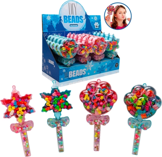 Kreatív gyöngyfűző készlet pálcikában, 4 féle