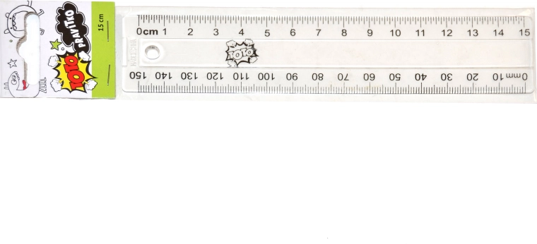 Átlátszó vonalzó 15 cm