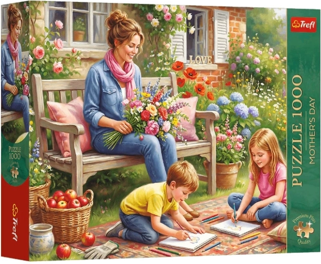 Puzzle Premium Plus család a kertben 1000 darabos