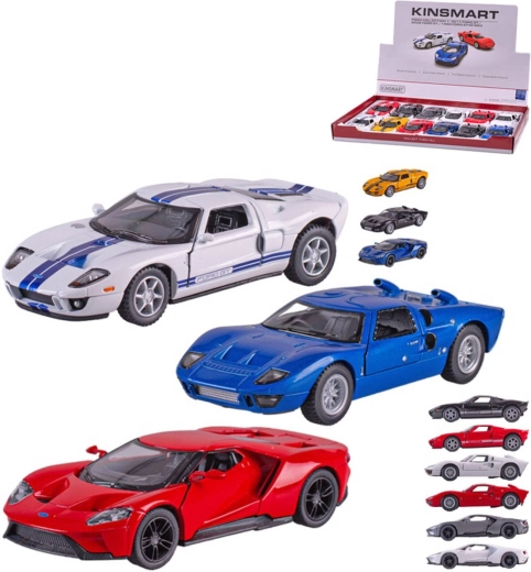 Kinsmart fém autómodell Ford GT 13 cm felhúzható meghajtással - 1 db