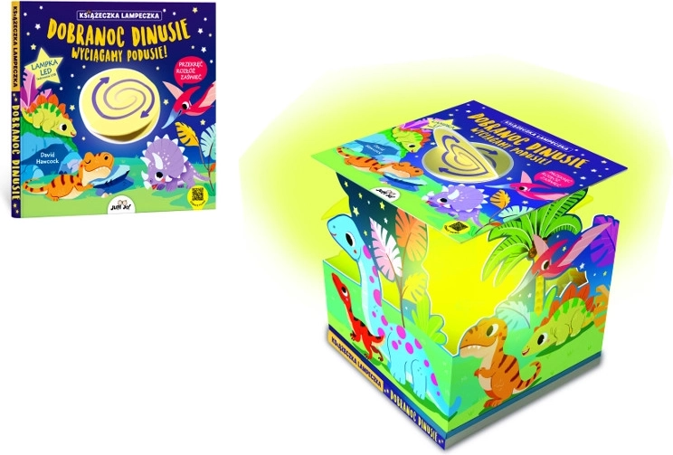 Könyv-lámpácska Jó éjszakát, dinoszauruszok – USB‑C LED