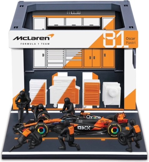 Bburago Formula Racing F1 pit pass szett McLaren MCL39 2025 Oscar Piastri 1:43