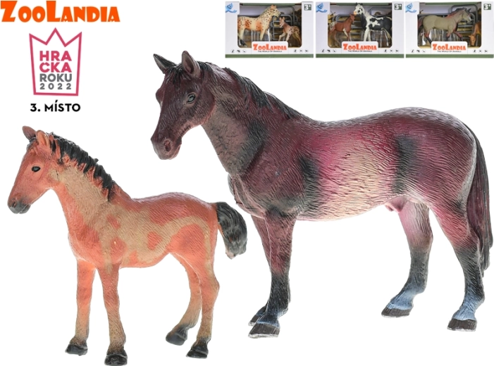 Zoolandia ló csikóval és kiegészítőkkel (10–15 cm)