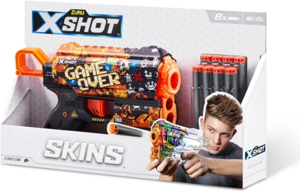 X-Shot Skins Flux – habszivacs pisztoly Game Over (8 nyílvessző)