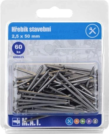 Építőipari szegek 50 × 2,5 mm, 60 db