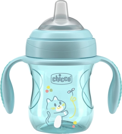 Chicco transition tanulópohár fogantyúkkal, teal 200 ml, 4 hó+