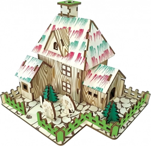 WOODCRAFT Boszorkánykunyhó fa 3D puzzle