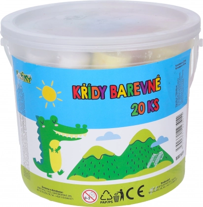 Kerek járdakréták 20 db vödörben