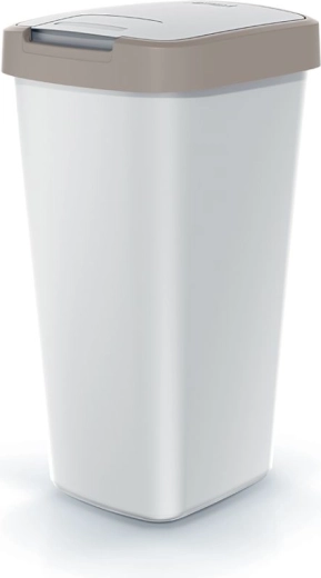 Compacta Q Flap 25 l szemetes, hamuszürke, világosbarna fedéllel