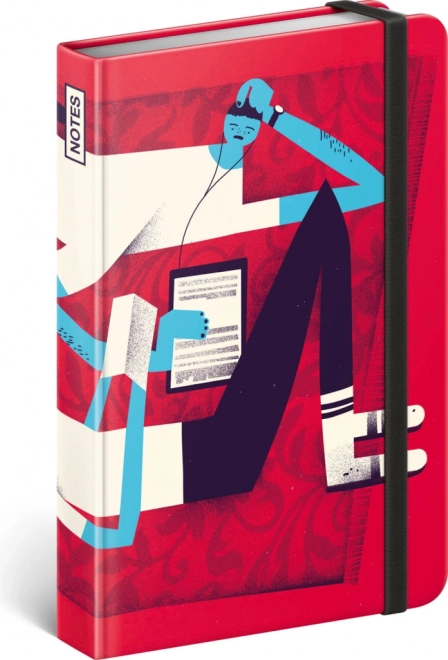 Vonalas keményfedeles jegyzetfüzet 11 × 16 cm Dominik Miklušák – piros