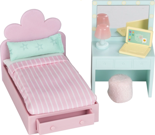 Lundby tinédzserszoba-bútor babaházhoz