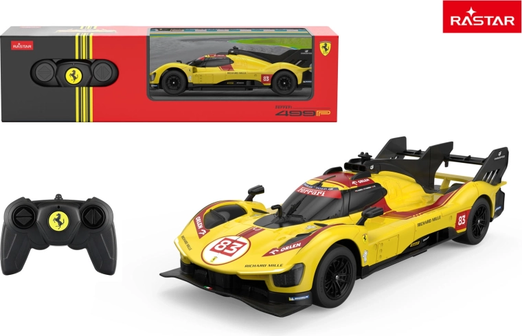 Rastar RC autó Ferrari 499P sárga 1:24 - 1 db