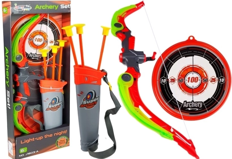 Íj pajzzsal + 3 tapadókorongos nyíl Zöld