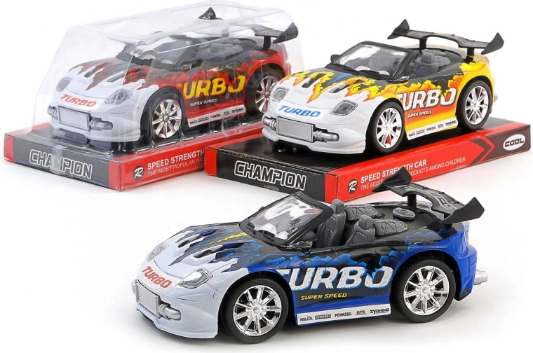 Turbo sport versenyautó lendkerekes meghajtással 19 cm – 1 db