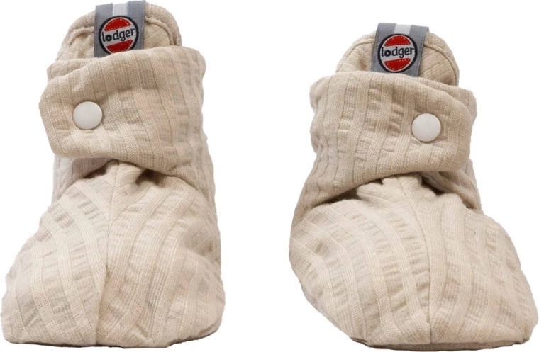 LODGER pamut babacipő Slipper Seersucker birch 3–6 hónapos