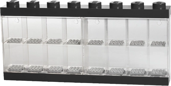 Gyűjtői vitrin 16 LEGO minifigurához – fekete