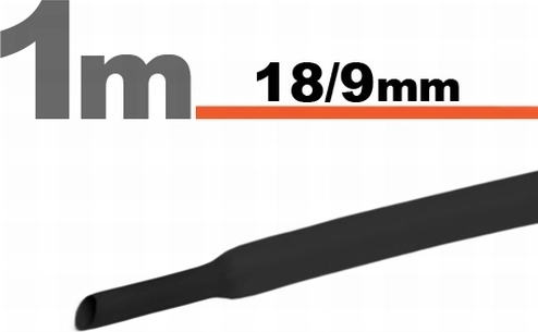 Fekete zsugorcső 18/9 mm