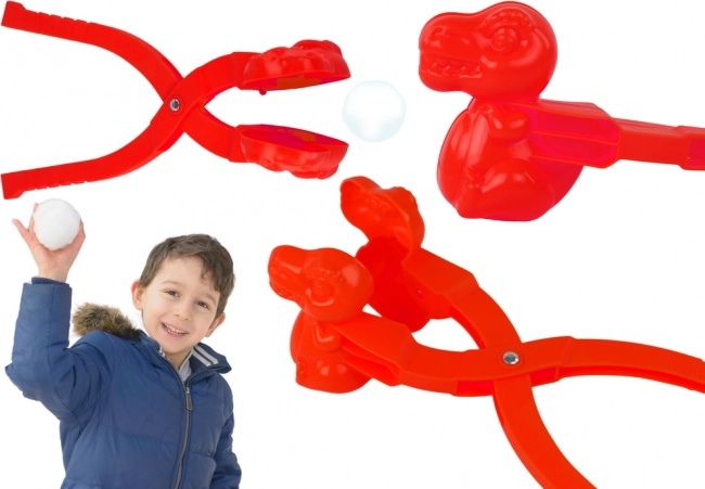 Piros dinoszaurusz hógolyókészítő