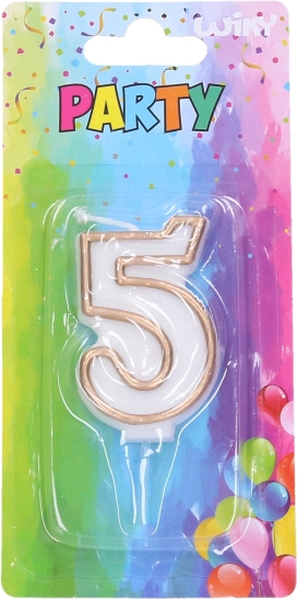 Parti gyertya 5-ös szám arany