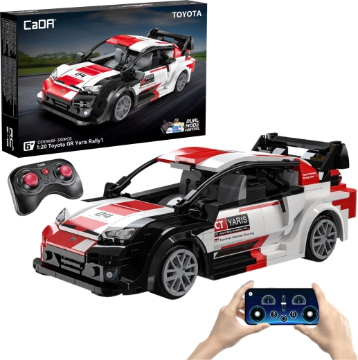 CaDA Toyota GR Yaris Rally1 RC építőkészlet – távirányítós versenyautó, 330 darab