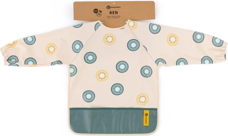 Petite&Mars Ben hosszú ujjú előke green kiwi