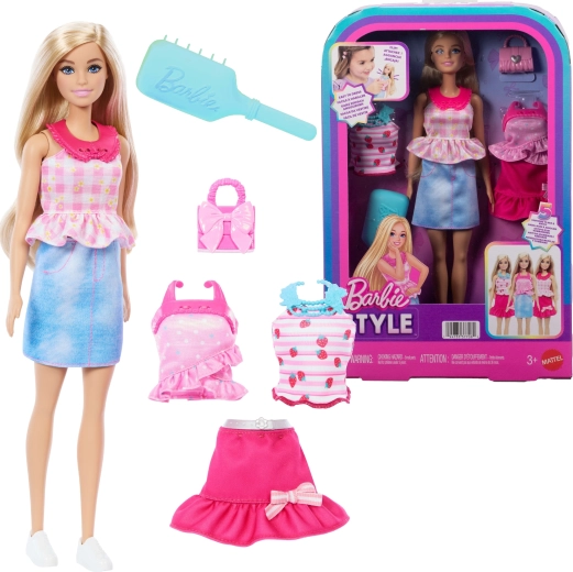 Mattel Barbie stílusú divatbaba ruhaszettel és kiegészítőkkel