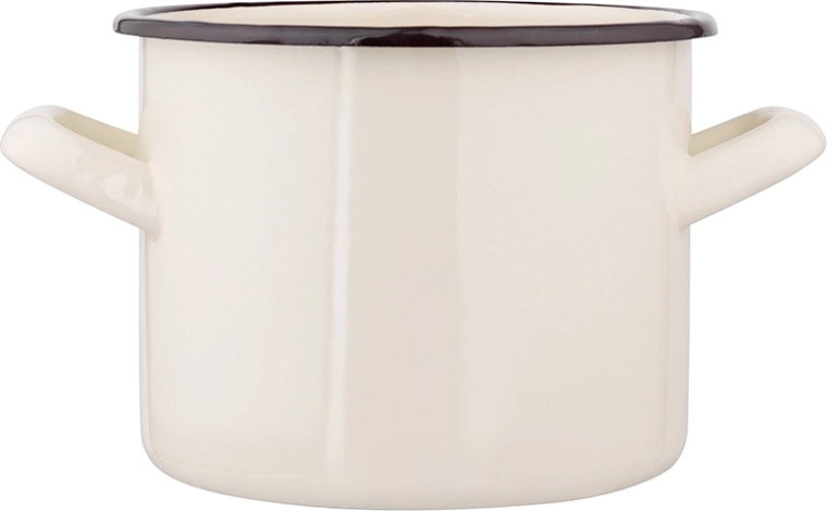 Silesia zománcozott lábas 1,5 l krémszínű 14 cm